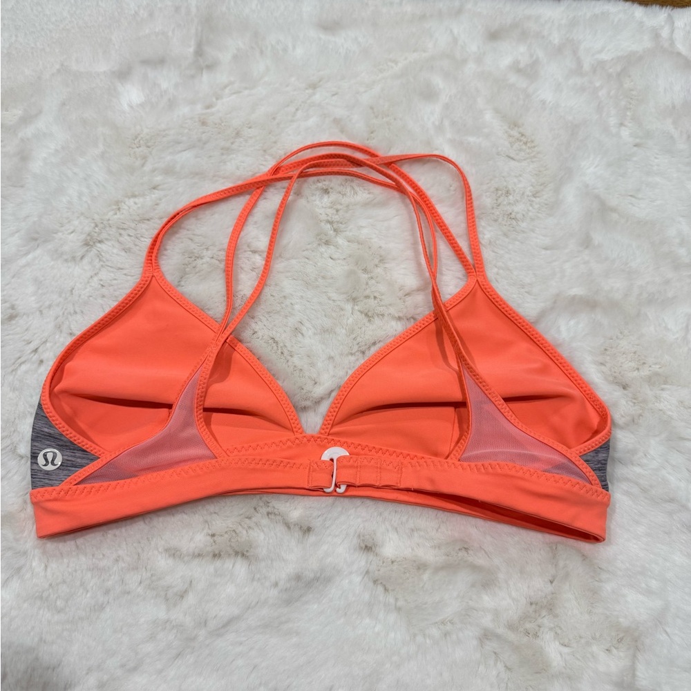 lululemon athletica Coral and grey swim suit top